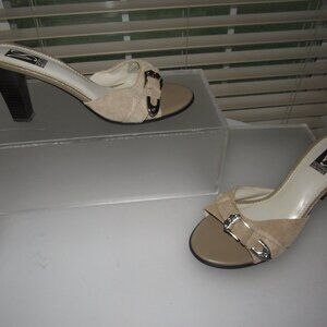 Victoria Spenser Agusto Taupe Suede Leather-Upper Mules Women’s 8 M